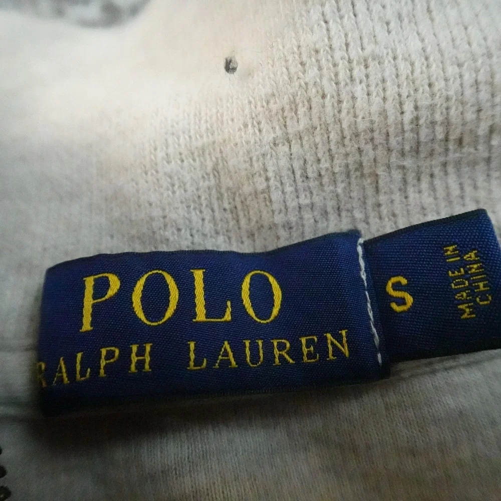 Polo Ralph Lauren Sweater Mens S Beige 1/4 Zip Mock Neck Knit Pullover Pony Logo